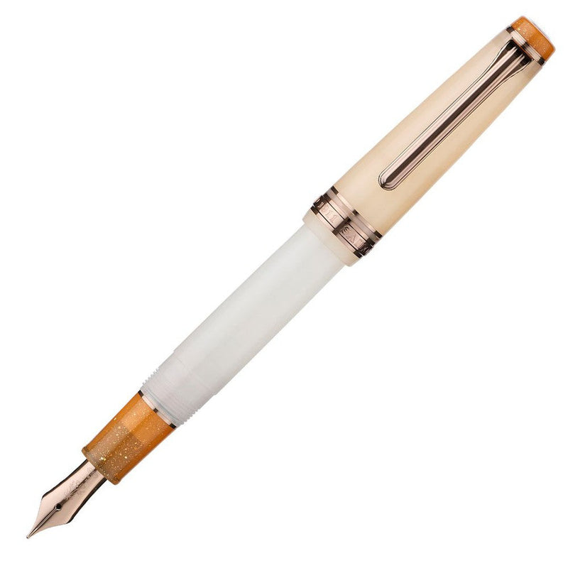 Sailor Dried Flower Fountain Pen - Mimosa With Nib Exposed On White Background | EndlessPens