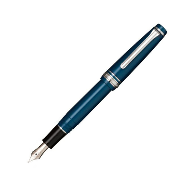 Sailor Pro Gear Slim Fountain Pen - Color - Metallic Blue & Silver