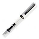 TWSBI ECO Carrara with Onyx Fountain Pen - Pen with Cap Cover On White Background | EndlessPens