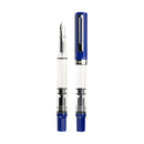 TWSBI ECO Dark Sapphire Fountain Pen - Pens With Exposed Nib And With Cap Cover On White Background | EndlessPens