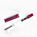 TWSBI ECO Plum with Onyx Fountain Pen - Pen and Cap Cover on White Background | EndlessPens