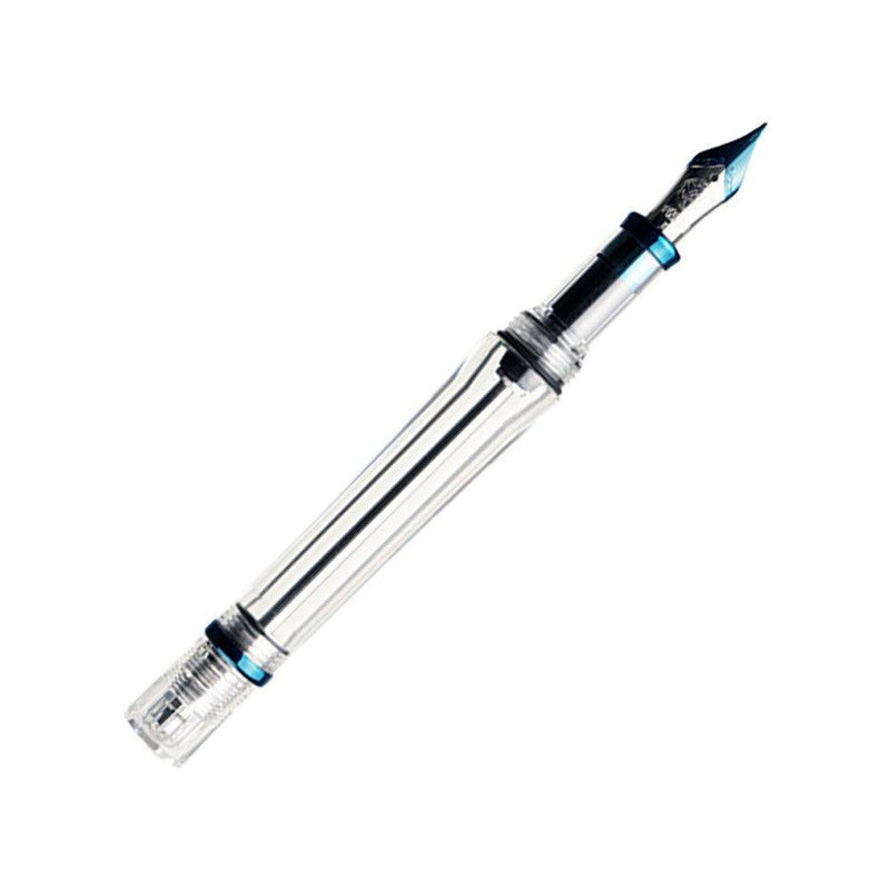 TWSBI VAC 700R Kyanite Fountain Pen - Pen With Nib Exposed On White Background | EndlessPens