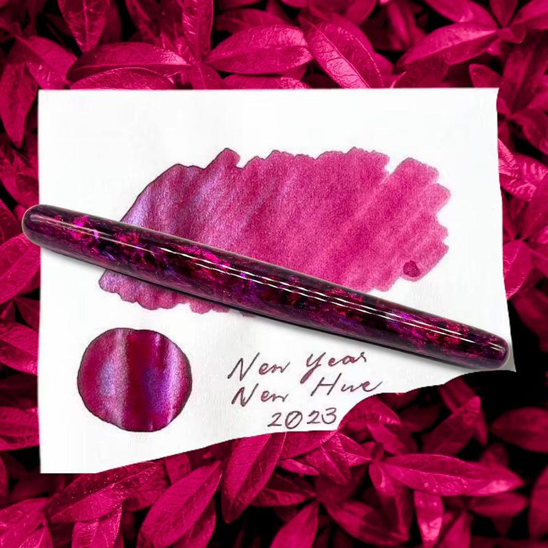 Tailored Pen Company New Year, New Hue! 2023 Fountain Pen (sample)Tailored Pen Company New Year, New Hue! 2023 Fountain Pen - Ink Swatch and Fountain Pen