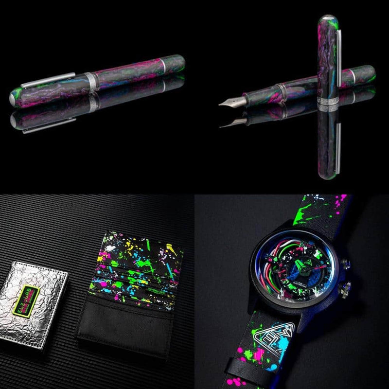 The Electricianz Neon Card Holder (Matching Pen and Wristwatch)