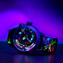 The Electricianz Neon Z Black Watch - 42mm (Horizontal View)
