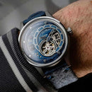 The Electricianz Hybrid E-Blue Watch - 43mm (Person Wearing The Wristwatch)