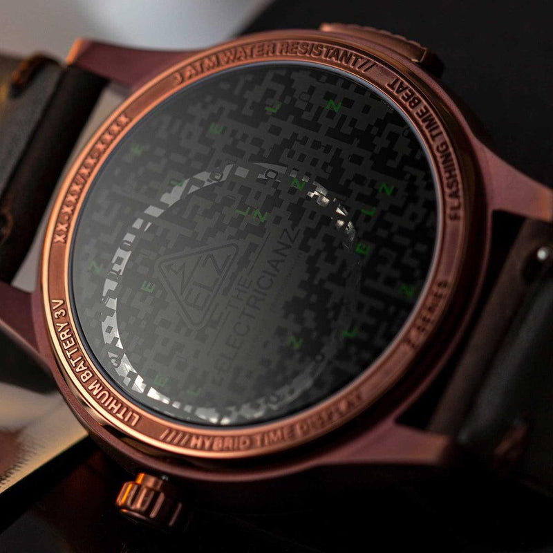 The Electricianz Hybrid E-Circuit Bronze Watch - 43mm (Rear View)