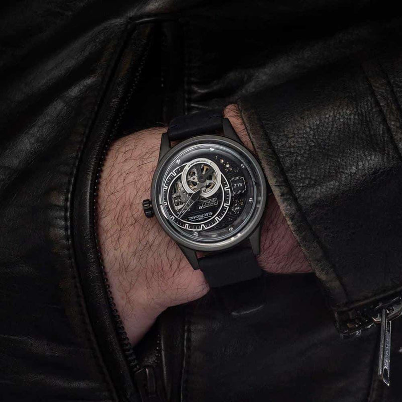 The Electricianz Hybrid E-Gun Watch - 43mm (On A Person's Wrist)