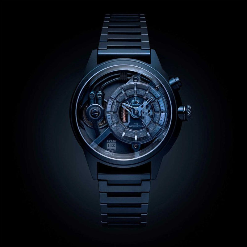 The Electricianz Blue Z Watch - 45mm (Front Display View)