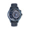The Electricianz Blue Z Watch - 45mm (Black Leather Strap)