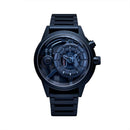 The Electricianz Blue Z Watch - 45mm (Black PVD Metal Strap)