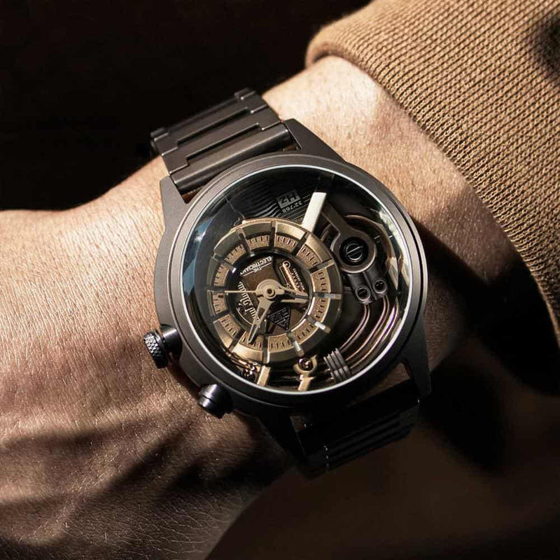 The Electricianz Brown Z Watch - 45mm (Person Who Wears The Wristwatch)