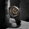 The Electricianz Brown Z Watch - 45mm (On Concrete Wall Background)