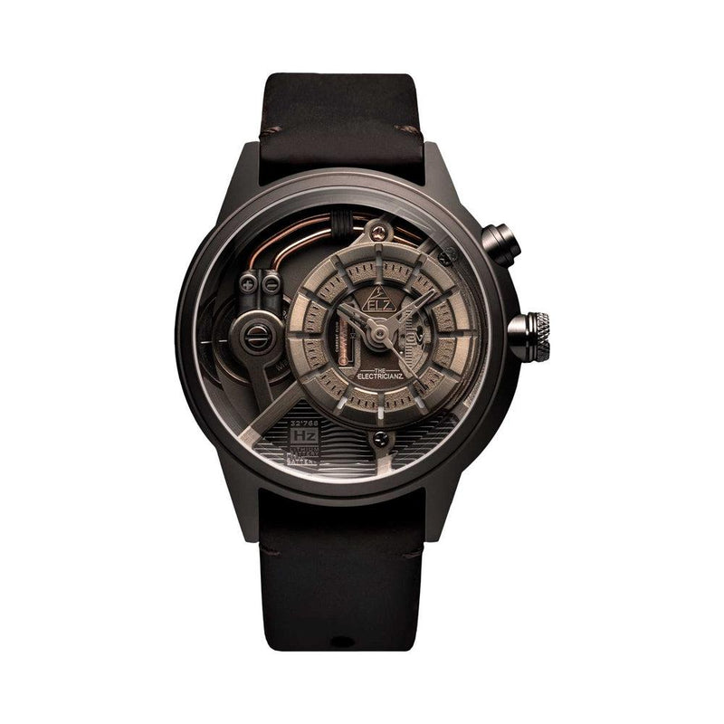 The Electricianz Brown Z Watch - 45mm (Front Design View)