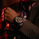 The Electricianz Dark Z Watch - 45mm (a person wearing the timepiece)