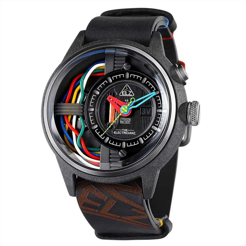 The Electricianz CarbonZ Nato Watch (front design view)