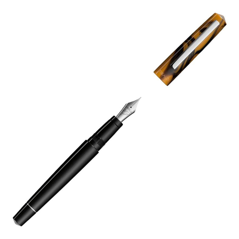Tibaldi Infrangibile Chrome Yellow Fountain Pen - Cap and Nib
