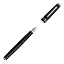 Tibaldi N°60 Rich Black Fountain Pen - Cap and Nib