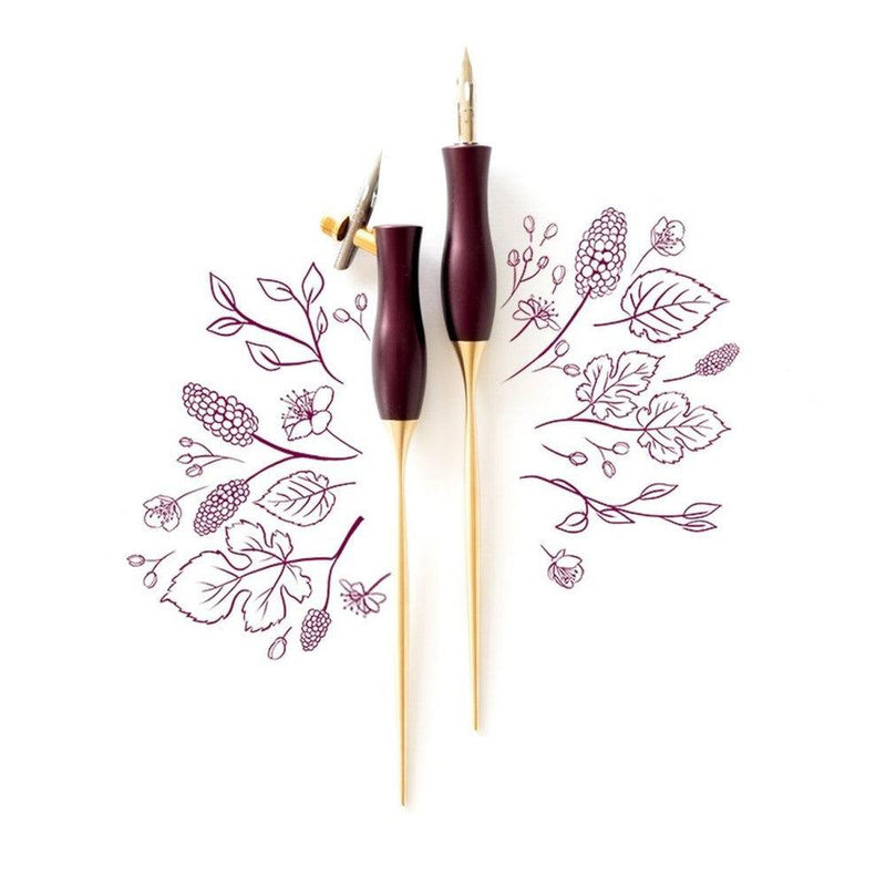 Tom's Studio Bloom Calligraphy Fountain Pen Nib Holder in Mulberry | EndlessPens