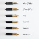 Tom's Studio Fountain Pen Showing Six Different Nibs | EndlessPens