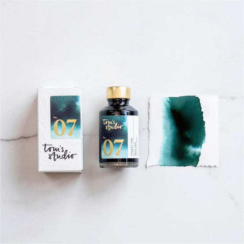 Tom's Studio Fountain Pen Ink Bottle (50ml) in No.7 Mallard | EndlessPens