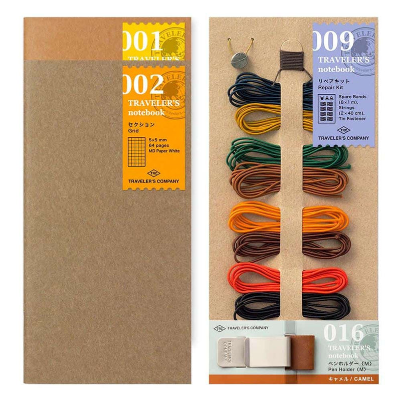 Funcoo Set Of 4 Zipper Pocket Refill Packs - Clear PVC Inserts For Standard Size Travelers Notebook