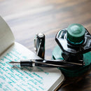 Visconti Black Divina Oversize Fountain Pen (14K Gold) - Pen, Notebook, and Ink Bottle | EndlessPens