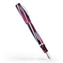 Visconti Divina Elegance Bordeaux Oversize Fountain Pen (14K Gold) - Pen with Nib Exposed on White Background | EndlessPens