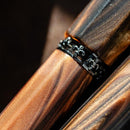 Visconti Medici Briarwood Ruthenium Trims Fountain Pen (14K Gold) - Pen Body Close Up | EndlessPens