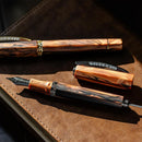 Visconti Medici Briarwood Ruthenium Trims Fountain Pen (14K Gold) - Two Fountain Pens | EndlessPens