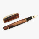 Visconti Fountain Pen - Medici Briarwood - Yellow Gold Trims - EndlessPens
