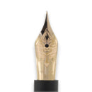 Visconti Medici Briarwood Yellow Gold Trims Fountain Pen (14K Gold) - Pen Nib | EndlessPens
