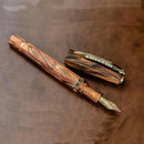 Visconti Fountain Pen - Medici Briarwood - Yellow Gold Trims - EndlessPens