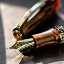 Visconti Fountain Pen - Medici Briarwood - Yellow Gold Trims - EndlessPens