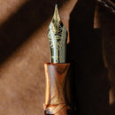 Visconti Fountain Pen - Medici Briarwood - Yellow Gold Trims - EndlessPens