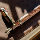 Visconti Fountain Pen - Medici Briarwood - Yellow Gold Trims - EndlessPens