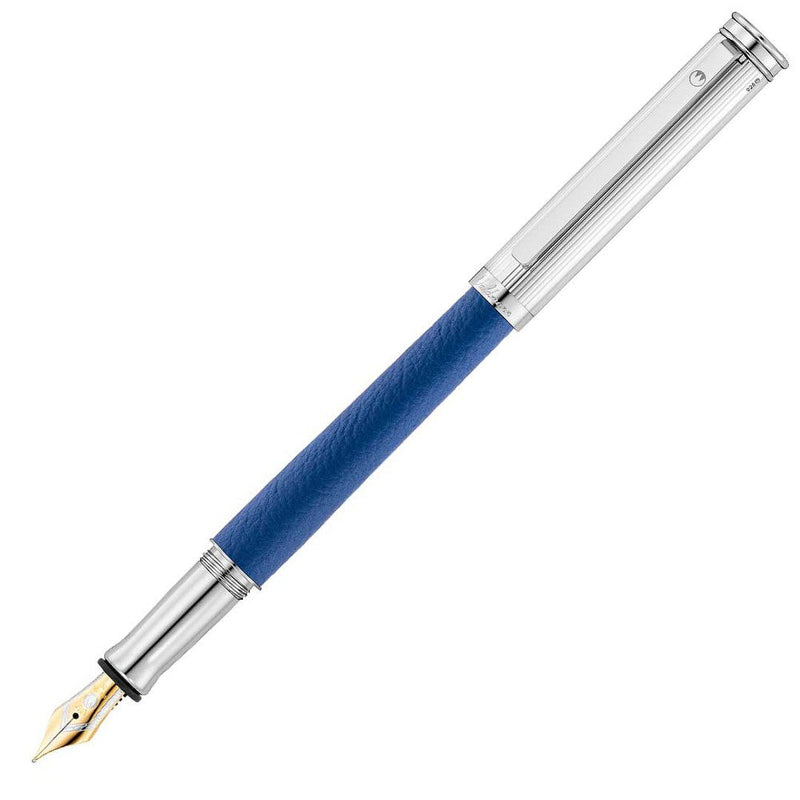 Waldmann Solon Fountain Pen (18K Gold) - Capri Blue - Nib Exposed