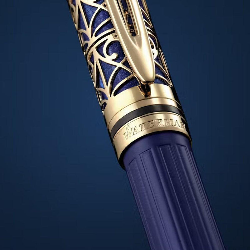 Waterman Man Blue de Paris Fountain Pen - Close Up View Of Pen Markings | EndlessPens