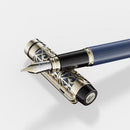 Waterman Man Blue de Paris Fountain Pen - Pen With Nib Exposed On White Background | EndlessPens