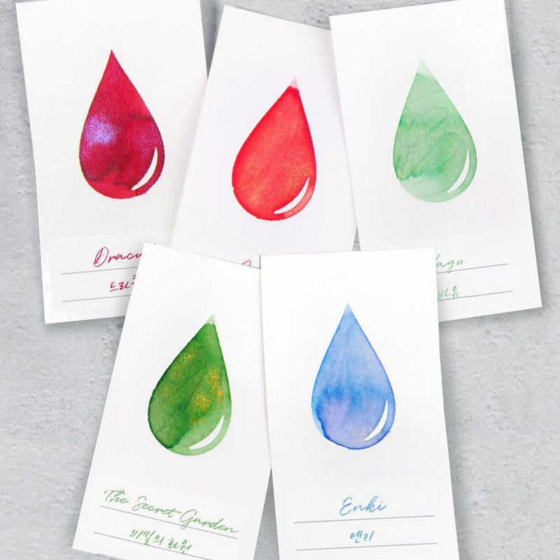 Wearingeul Ink Drop Color Ink Swatch Card (50 Sheets) - Five Swatch Cards | EndlessPens