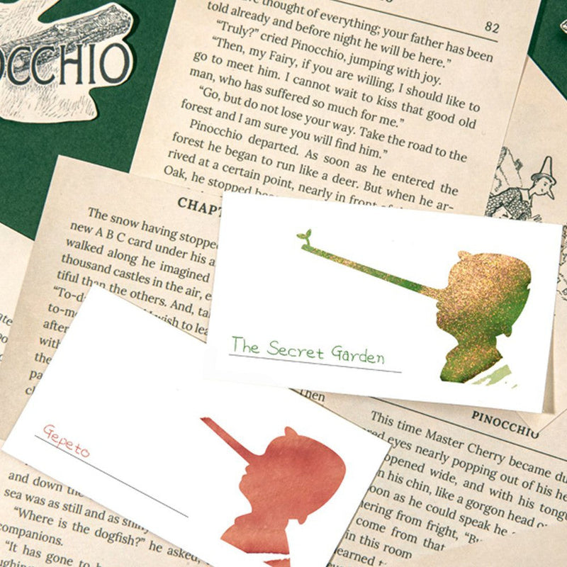 Wearingeul Pinocchio Color Ink Swatch Card (50 Sheets) - Two Blank Cards On Top Of Book Excerpts | EndlessPens