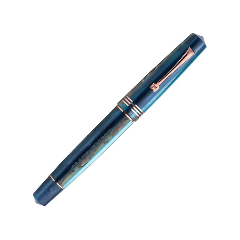 Leonardo Fountain Pen - Momento Zero (Stainless Steel) - Blue Hawaii