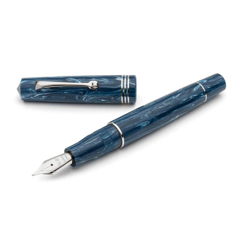 Leonardo Fountain Pen - Momento Zero (Stainless Steel) - Blue Positano